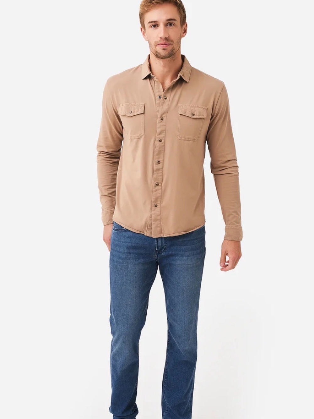 Peter Millar Crown Lava Wash Stretch Snap-Up Shirt Brown XXL